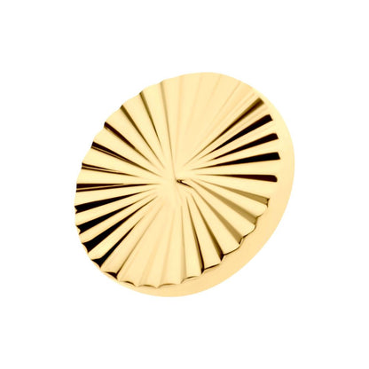 24Kt Gold PVD Titanium Internally Threaded Corrugated Round Top
