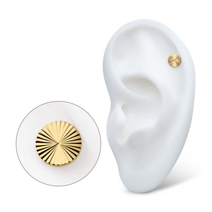 24Kt Gold PVD Titanium Internally Threaded Corrugated Round Top