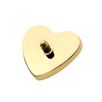 24Kt Gold PVD Titanium Internally Threaded Corrugated Heart Top