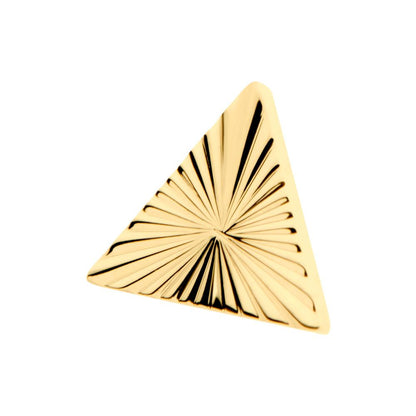 24Kt Gold PVD Titanium Internally Threaded Corrugated Triangle Top