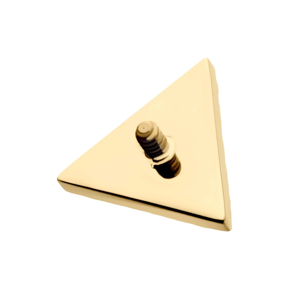 24Kt Gold PVD Titanium Internally Threaded Corrugated Triangle Top