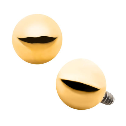 24KT Gold PVD Titanium Internally Threaded with Ball Top