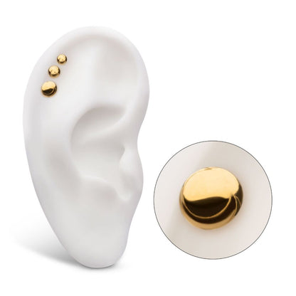 24KT Gold PVD Titanium Internally Threaded with Ball Top