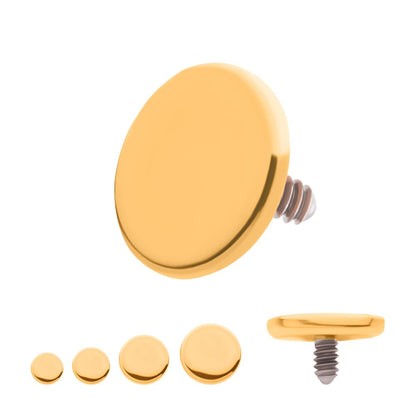 24Kt Gold PVD Titanium Internally Threaded Flat Disc Top