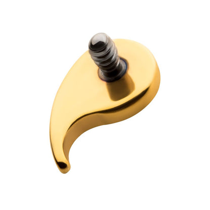 24KT Gold PVD Titanium Internally Threaded with Teardrop Top