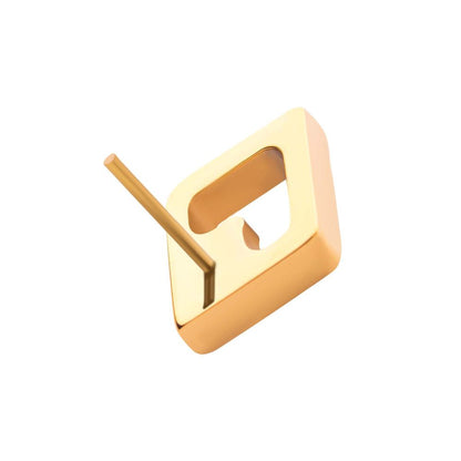 24Kt Gold PVD Titanium Threadless Rhombus Shape with Clear CZ Top
