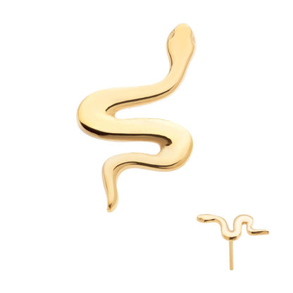 24Kt-Gold PVD Titanium Threadless Snake Top