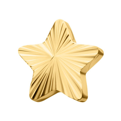 24Kt Gold PVD Titanium Threadless Corrugated Star Top