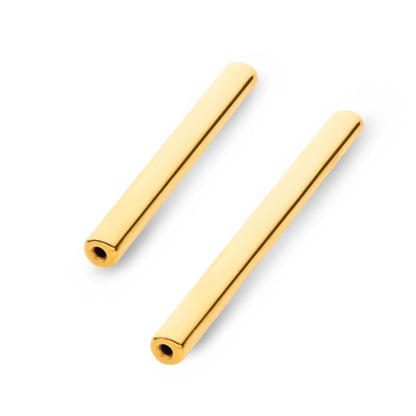 24KT Gold PVD Titanium Threadless Barbell Bar