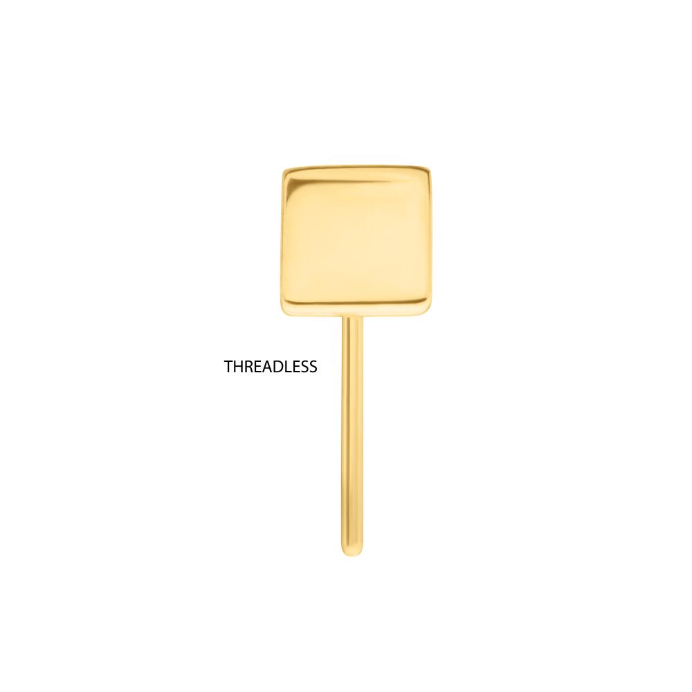 24Kt Gold PVD Titanium Threadless 3D Cube Top