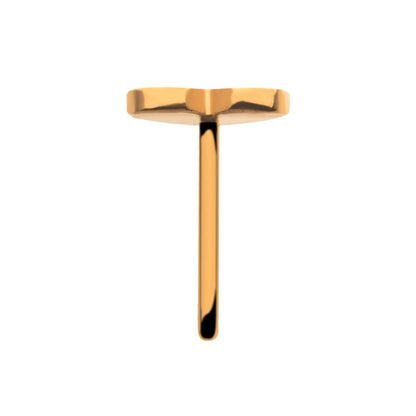 24KT Gold PVD Titanium Threadless with Heart Top