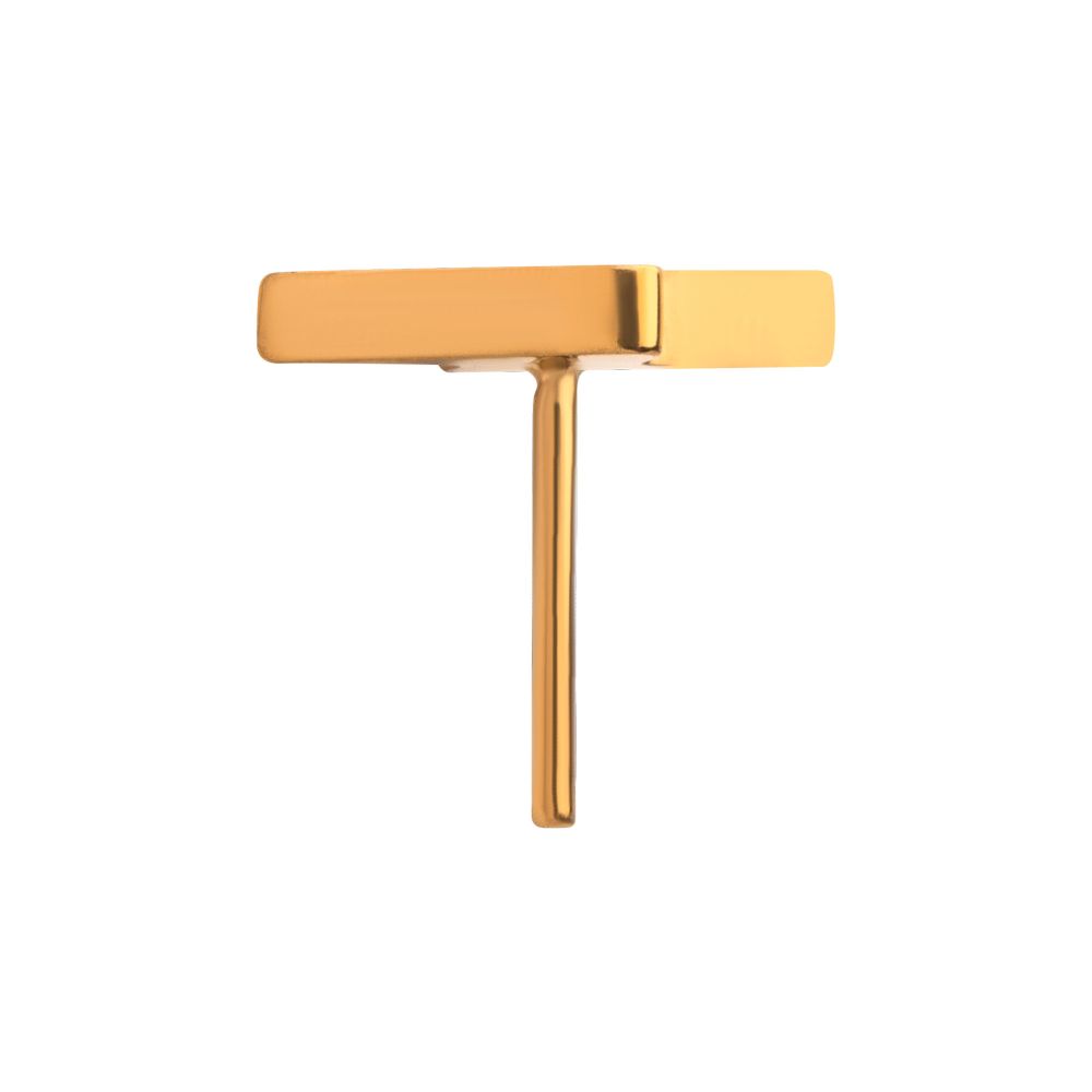24KT Gold PVD Titanium Threadless with Short Lightning Bolt Top