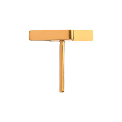 24KT Gold PVD Titanium Threadless with Short Lightning Bolt Top