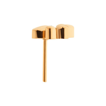 24KT Gold PVD Titanium Threadless with Paw Top