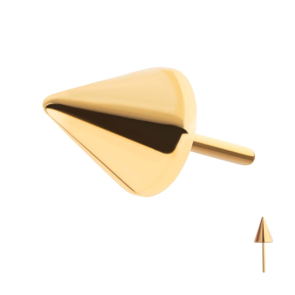 24Kt Gold PVD Titanium Threadless Spike Top