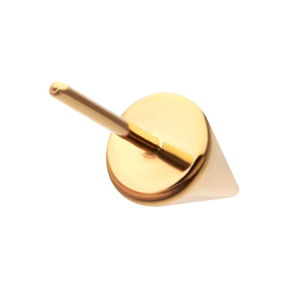 24Kt Gold PVD Titanium Threadless Spike Top
