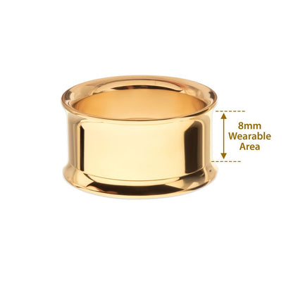 24Kt Gold PVD Titanium Internally Threaded Double Flare Basic Tunnel | Sold by piece