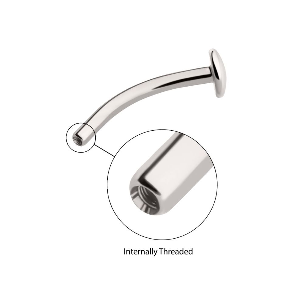 Titanium-Internally Threaded with Fixed Disk Floating Navel Bar