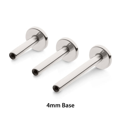 Titanium Internally Threaded Micro Labret Pin with 4mm Base
