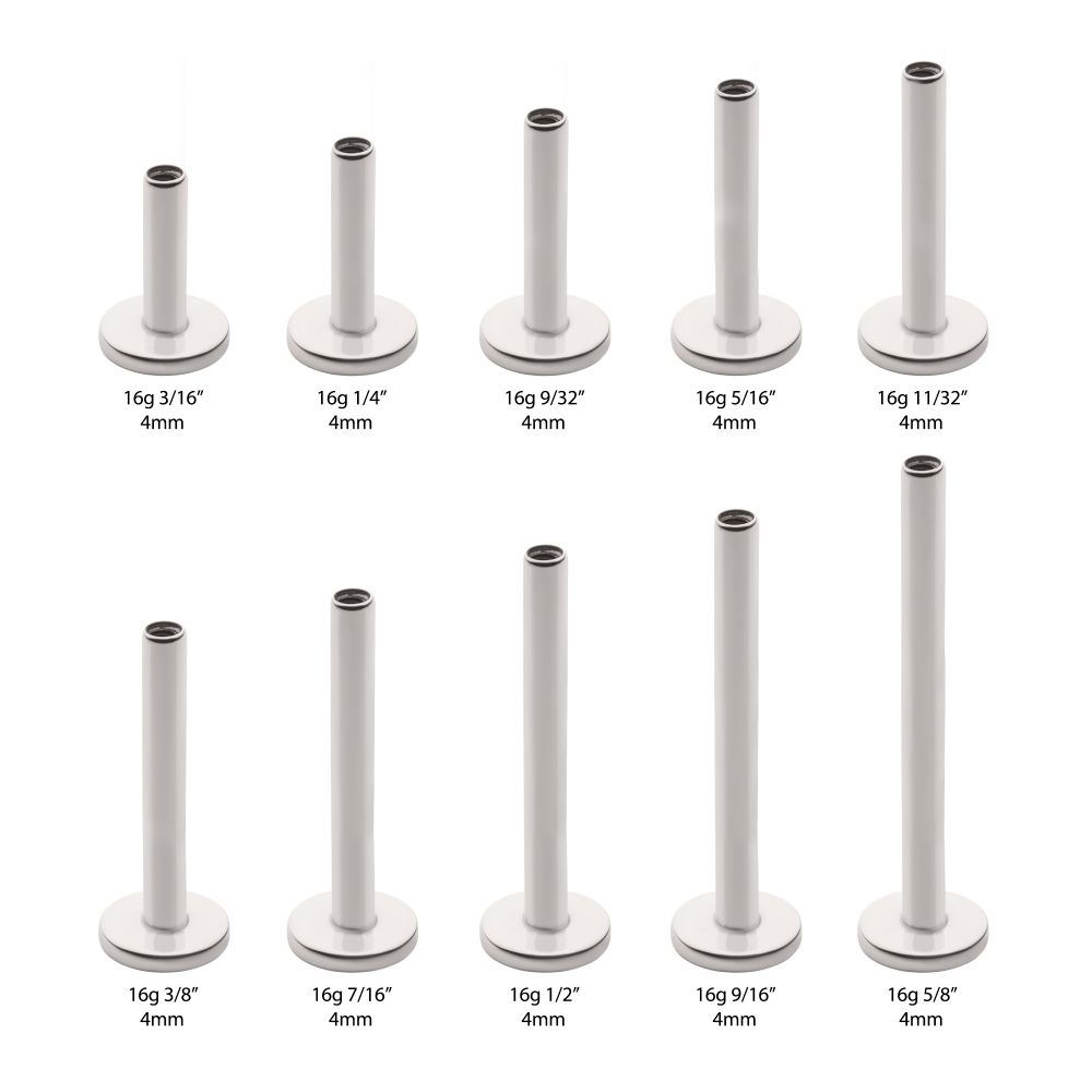 Titanium Internally Threaded Micro Labret Pin with 4mm Base