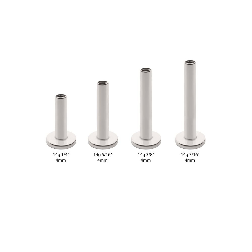 Titanium Internally Threaded Micro Labret Pin with 4mm Base