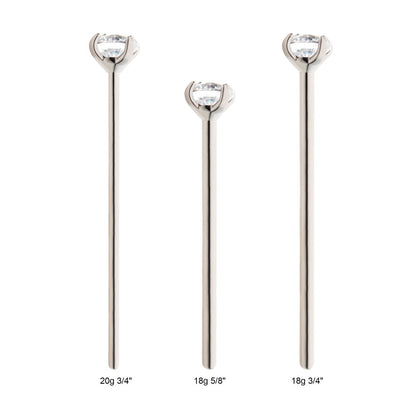Titanium 4-Prong Set Gem Nose Pin