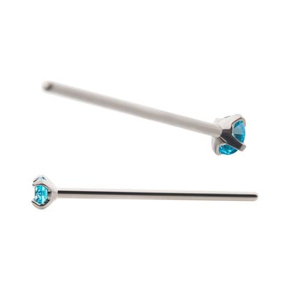 Titanium 4-Prong Set Gem Nose Pin