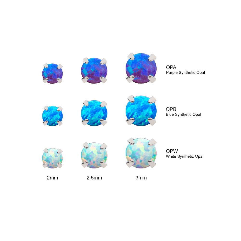 Titanium Nose Pin with 4-Prong Set Opal Top
