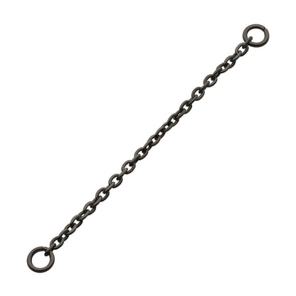Black PVD Titanium 1.5mm Rolo Chain with 2 Rings