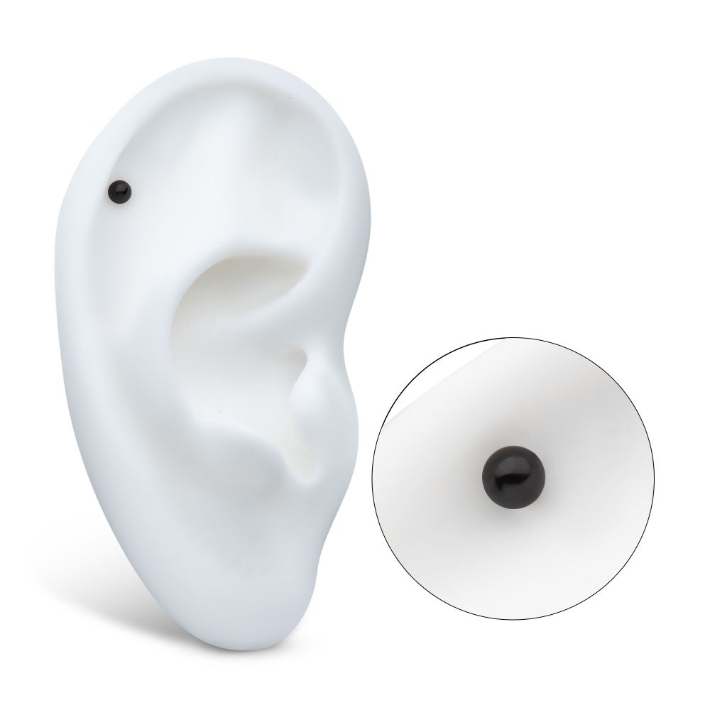 Black PVD Titanium Internally Threaded Labret with 3mm ball and 4mm base