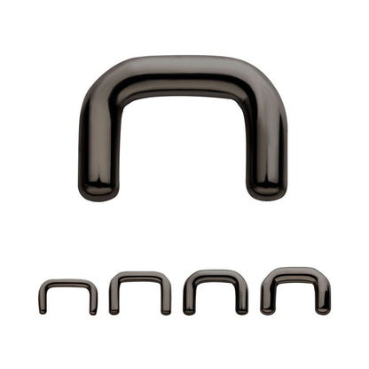 Black PVD Titanium Mini Staple Septum Retainer