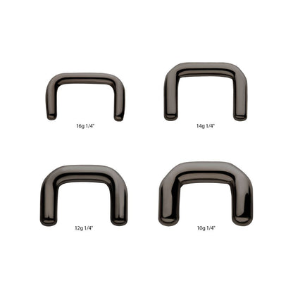 Black PVD Titanium Mini Staple Septum Retainer