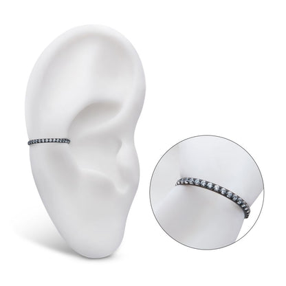 Black PVD Titanium CNC Set Clear CZ Eternity Side Facing Hinged Segment Clicker