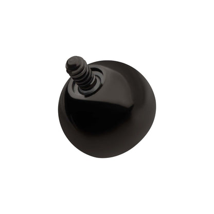 Black PVD Titanium Internally Threaded Bezel Set CZ Front Facing Top