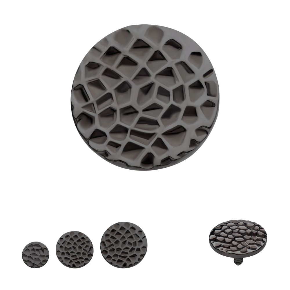 Black PVD Titanium Internally Threaded Hammered Disk Top