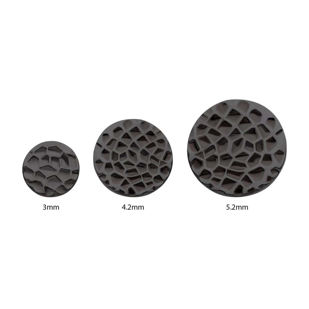 Black PVD Titanium Internally Threaded Hammered Disk Top