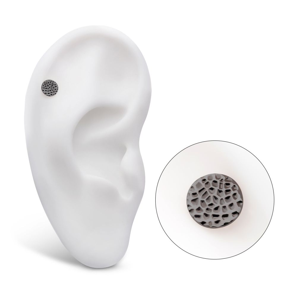 Black PVD Titanium Internally Threaded Hammered Disk Top