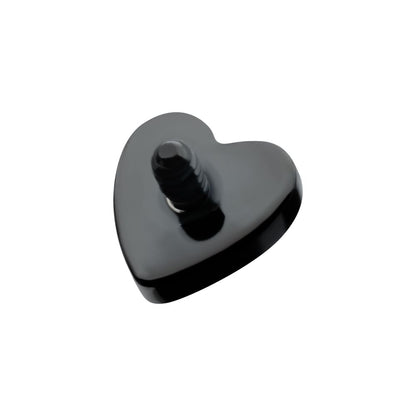 Black PVD Titanium Internally Threaded Heart Top