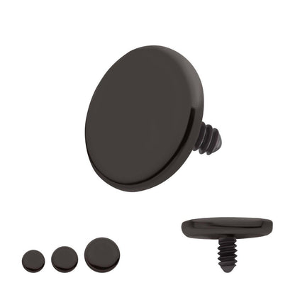 Black PVD Titanium Internally Threaded Flat Disc Top