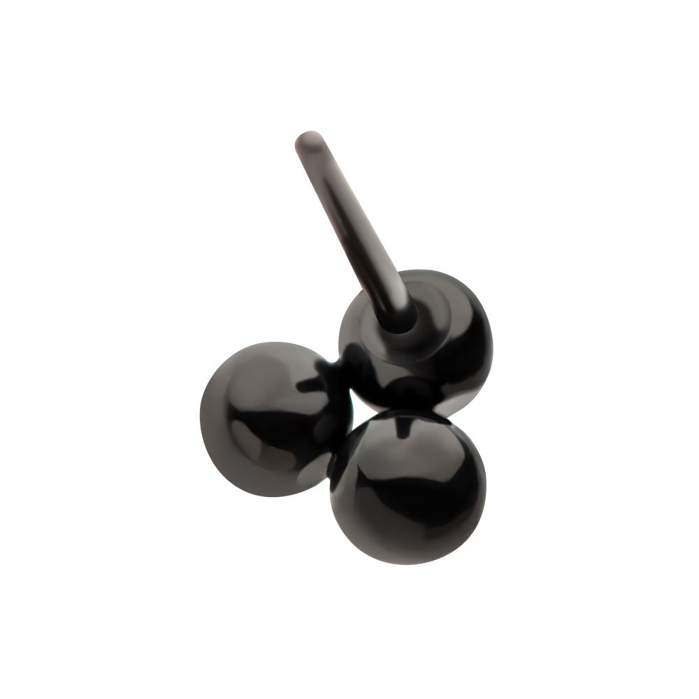 Black PVD Titanium Threadless Trinity Ball Top