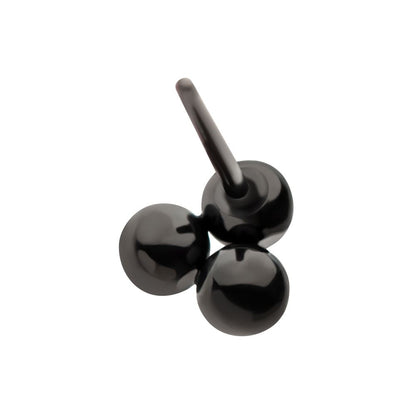 Black PVD Titanium Threadless Trinity Ball Top
