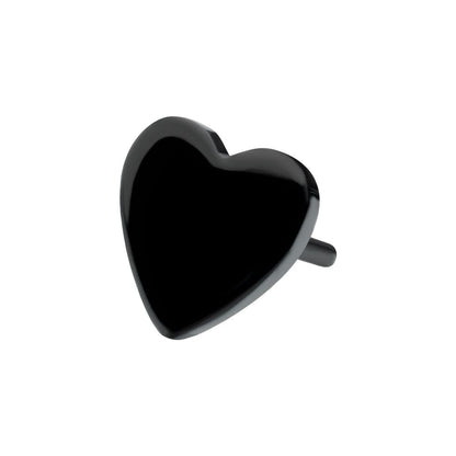 Black PVD Titanium Threadless Heart Top