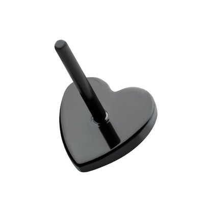 Black PVD Titanium Threadless Heart Top