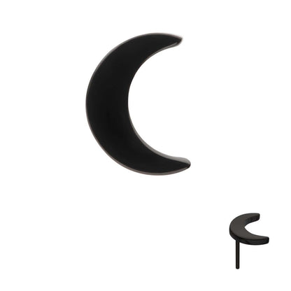 Black PVD Titanium Threadless Crescent Moon Top with 1.6mm Crest