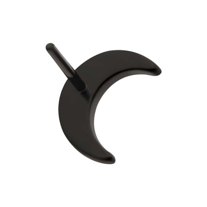 Black PVD Titanium Threadless Crescent Moon Top with 1.6mm Crest