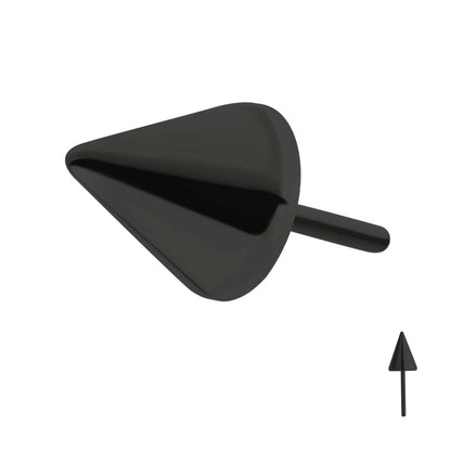 Black PVD Titanium Threadless Spike Top