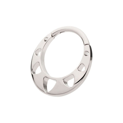 Titanium Cut Out Pyramid Shape Front Facing Hinged Segment Clicker