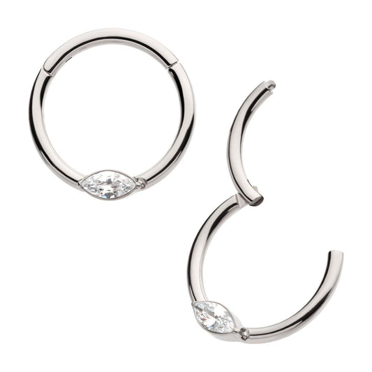 Titanium Eye CZ Front Facing Hinged Segment Clicker