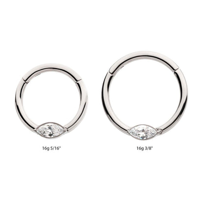 Titanium Eye CZ Front Facing Hinged Segment Clicker