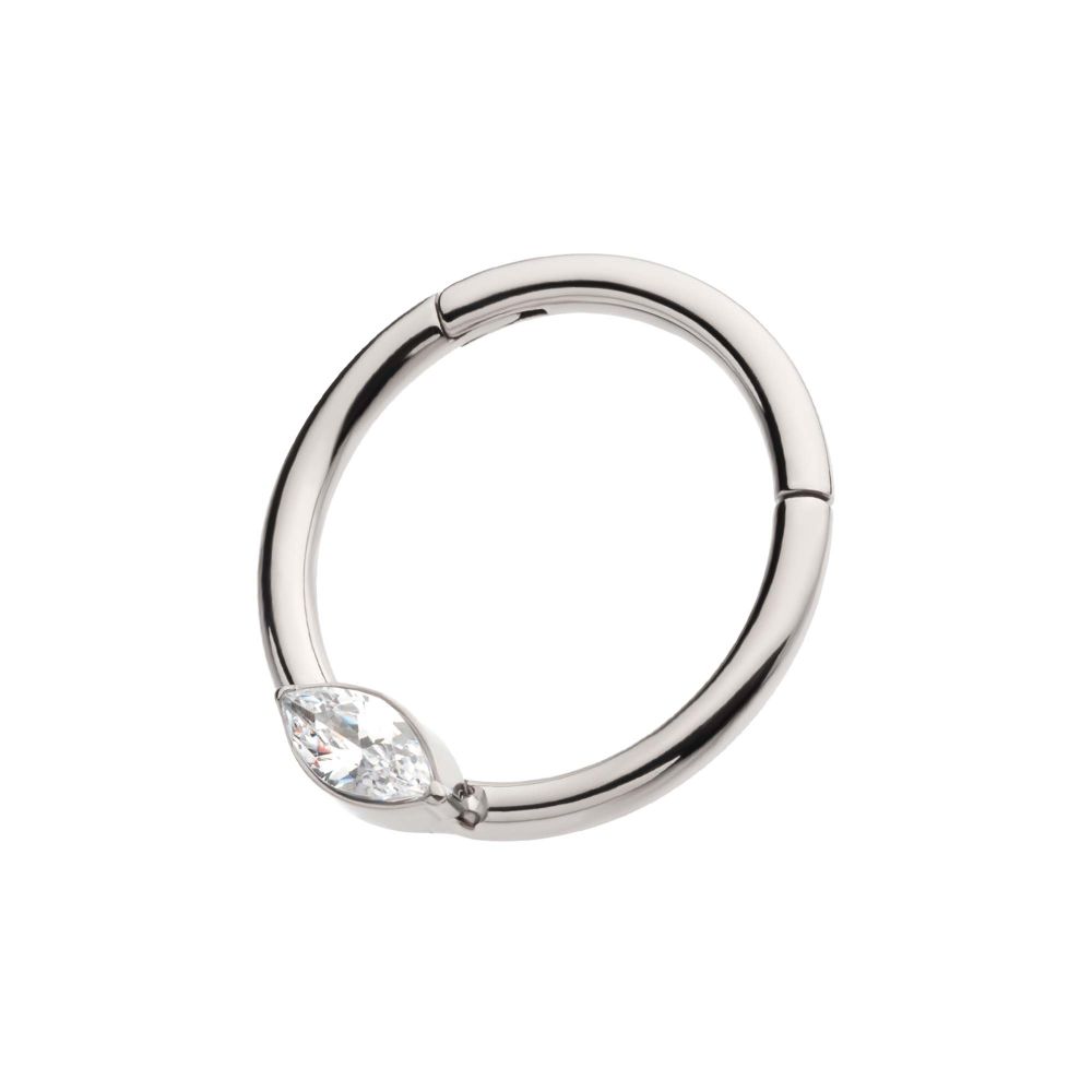 Titanium Eye CZ Front Facing Hinged Segment Clicker